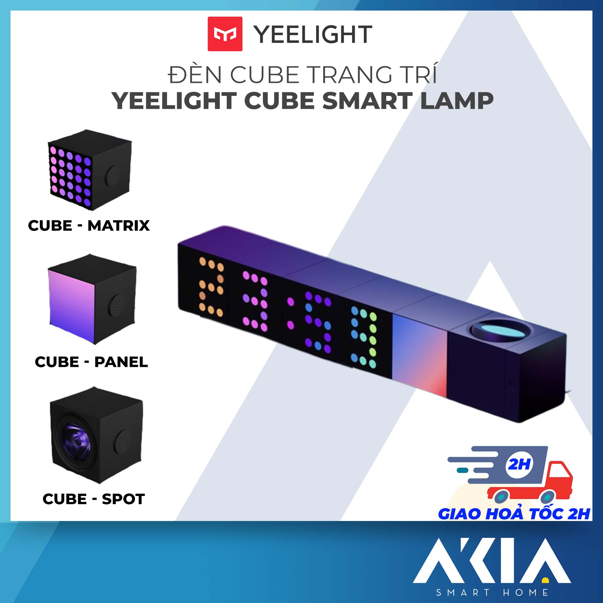 Đèn Yeelight Cube ARGB trang trí bàn làm việc, gaming, đa hiệu ứng ánh sáng, gamesync, musicsyne, hỗ trợ matter/homekit - Hàng chính hãng