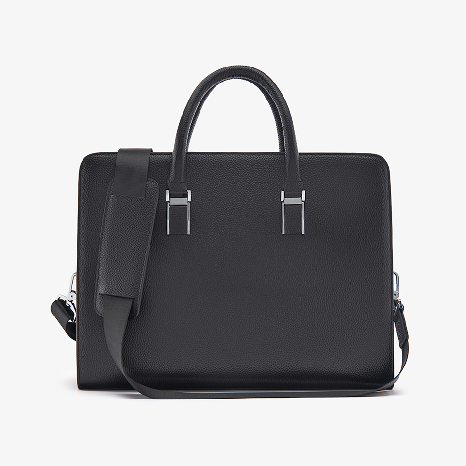 Túi Xách Công Sở Nam Cặp Da Doanh Nhân GENCE CTS12 Da Bò Khóa Số Cao Cấp Màu Đen