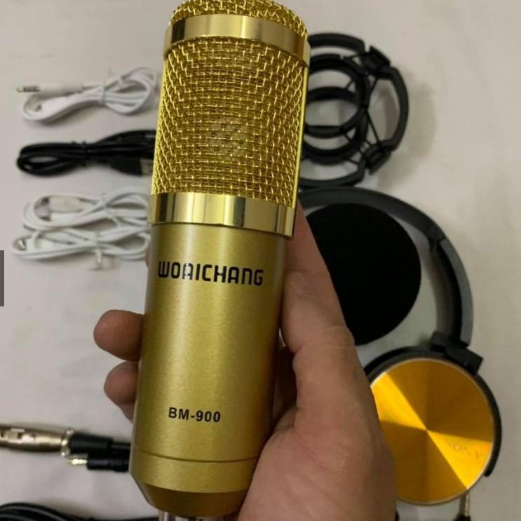 Combo Bộ Livestream Thu Âm Mic BM900 và Sound Card H9 PRO Bluetooth Autotune Tặng Tai Nghe Chụp