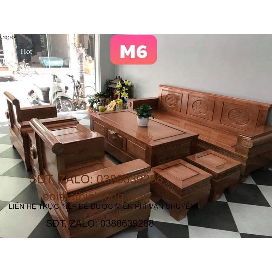 Bàn ghế sofa phòng khách gỗ sồi Nga mã M6
