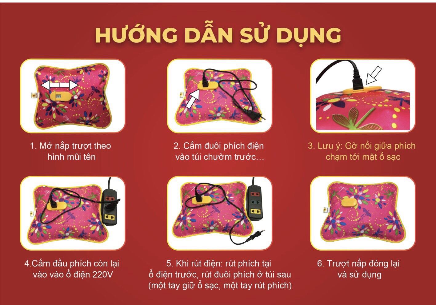 Túi chườm điện đa năng loại lớn 28*38cm ( hoạ tiết và màu ngẫu nhiên)