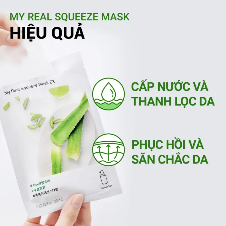 Bộ 20 Mặt nạ giấy dưỡng da Hàn Quốc innisfree My Real Squeeze Mask 22ml (giao ngẫu nhiên)