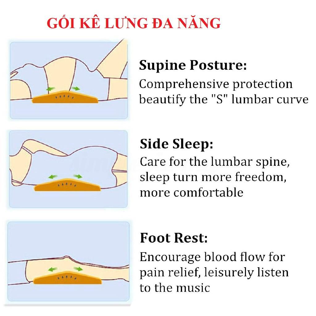 Gối kê lưng, gác chân nằm ngủ cho bà bầu hỗ trợ người đau lưng, bệnh cột sống