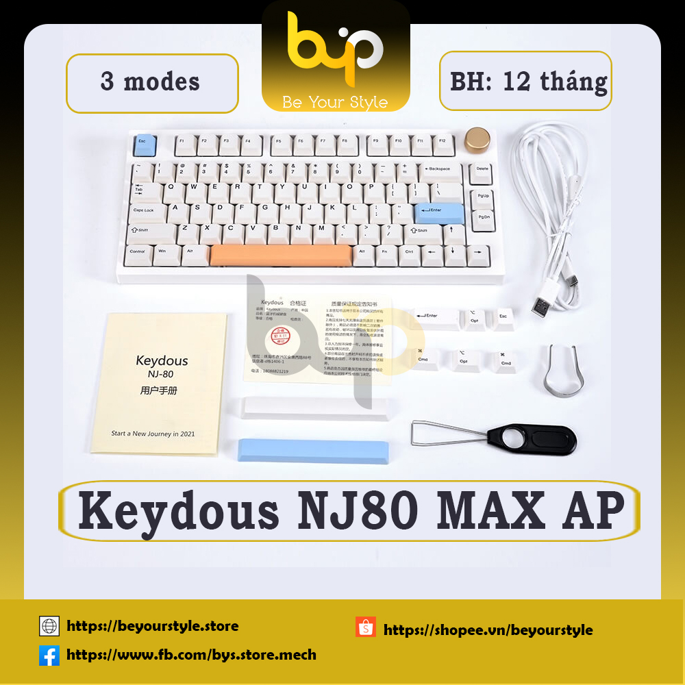 Bàn phím cơ Keydous NJ80-AP - Hàng nhập khẩu