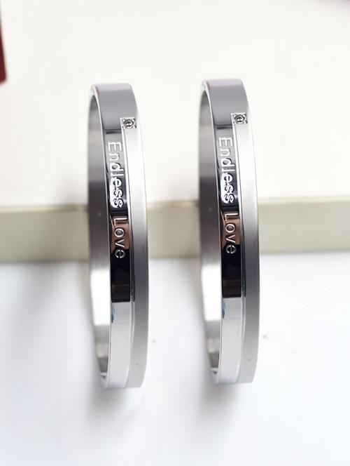 Vòng tay inox ENDLESS LOVE Hàn Quốc thời trang, phong cách và sang trọng VT193 - Màu bạc