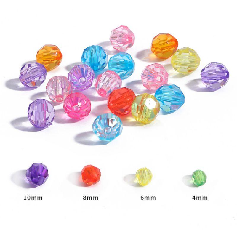 100g hạt pha lê nhựa góc cừ 4mm~8mm (bảng màu 1)