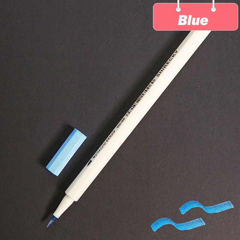 Bút lông mềm cây lẻ Lalunavn 10 màu sắc đầu Brush có nhũ STA Metallic Marker Pen Drawing - A13