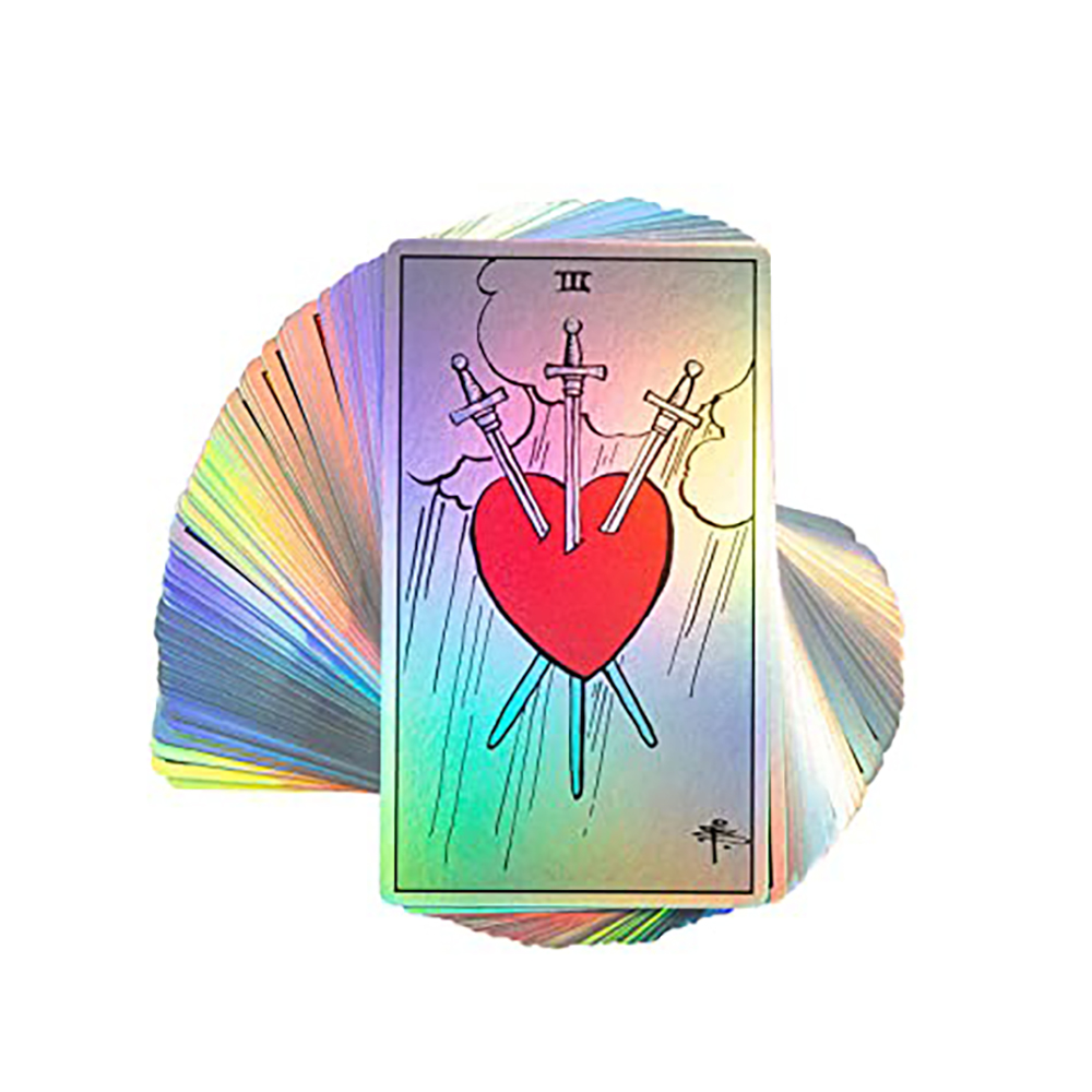 Bộ Bài Rainbow Holographic Tarot 78 Lá Bài Tặng Đá Thanh Tẩy