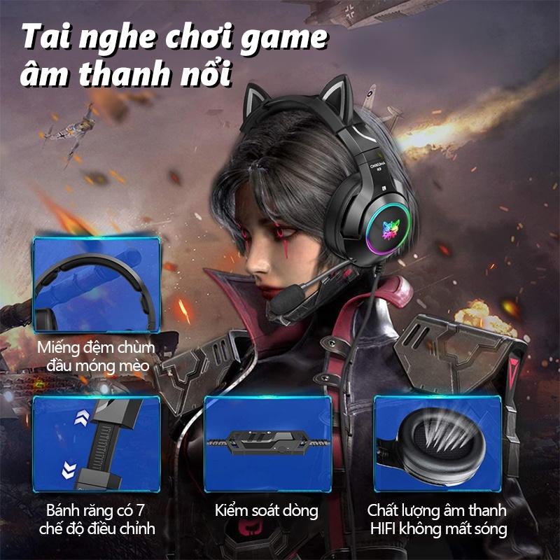 ONIKUMA K9 Tai nghe game màu đen micro kèm giảm tiếng ồn thích hợp cho máy tính xách tay chơi game nặng âm trầm