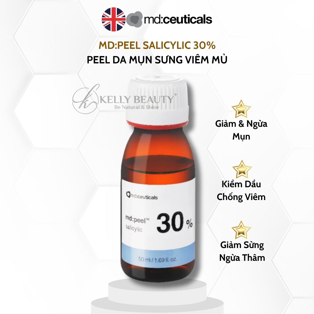 Peel Mụn Sưng Viêm, Mụn Mủ MD:PEEL Salicylic 30% - MD:Ceuticals | Kelly Beauty