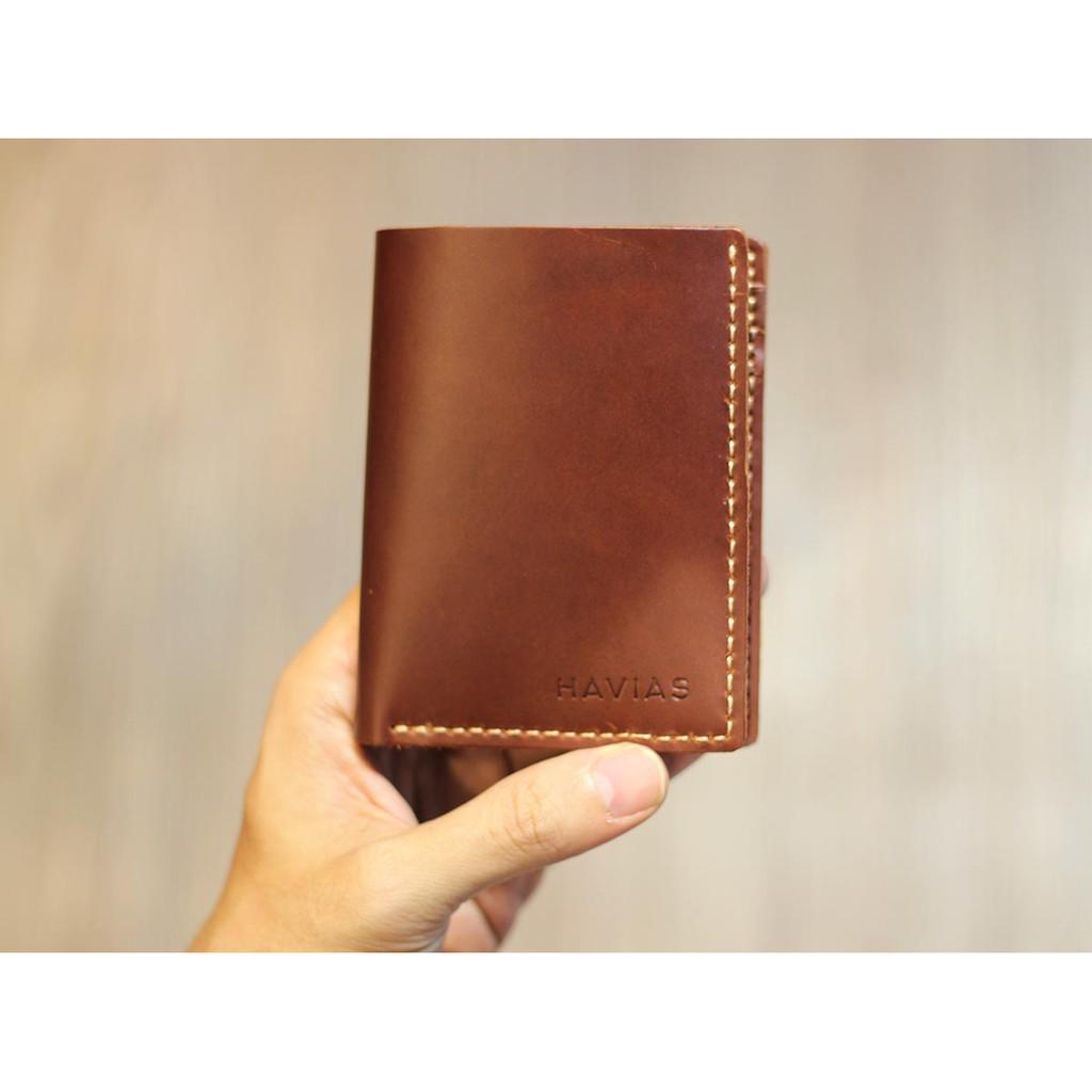 Couple Ví Venuta &amp; Venumi Handcrafted Wallet Red Brown HAVIAS