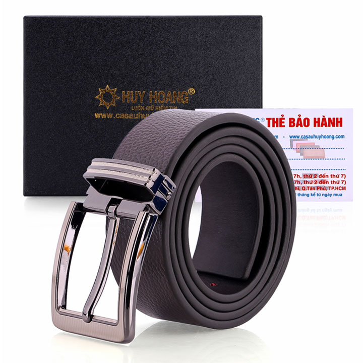 Thắt lưng nam Huy Hoàng da bò đầu kim 4P màu trắng, đen, nâu HC4107-08-09