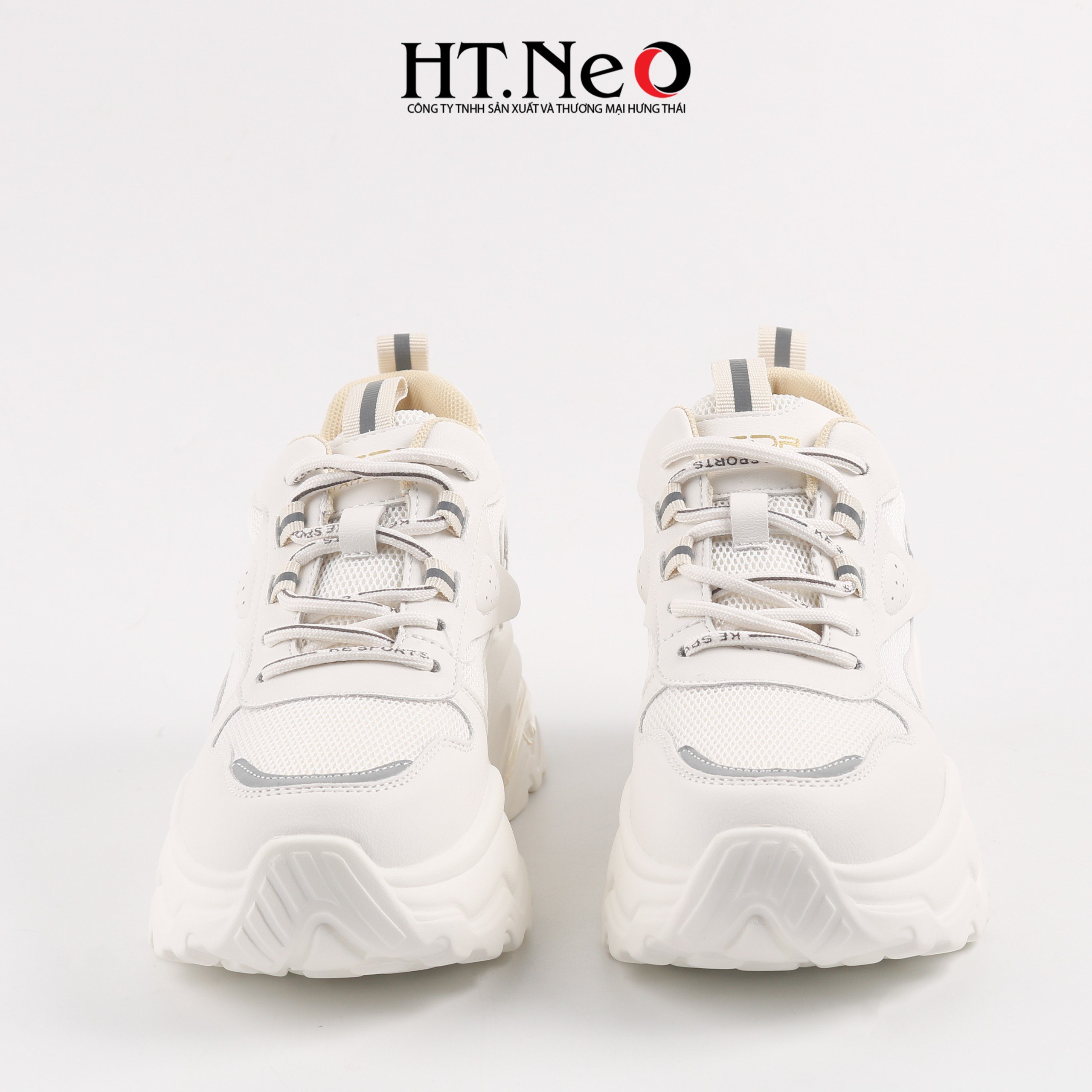 Giày thể thao, giày sneaker nữ đế cao su đúc, đế cao, chất liệu da kết hợp vải lưới, kiểu dáng trẻ trung, đi êm chân, thoải mái TTN17