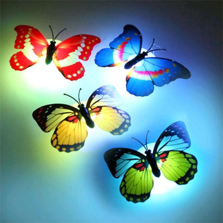 Combo 3 đèn LED hình con bướm xinh xắn dán tường