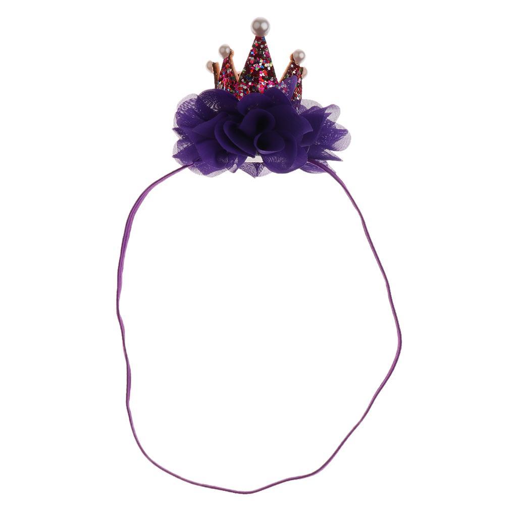 2-7pack Girls Crown Pearl Princess Hair Clip Headdress Hair Accessories Blue