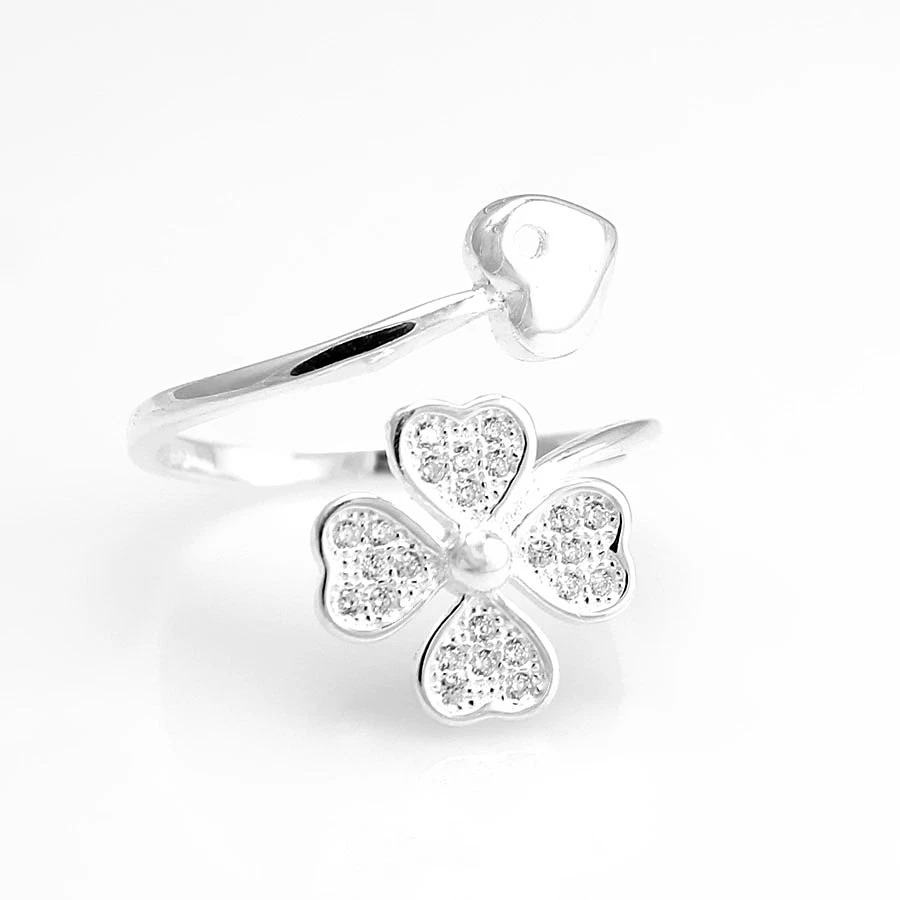 Nhẫn Nữ Bạc Ý - Cỏ 4 Lá May Mắn - Bảo Hành Vĩnh Viễn ( Hàng Chính Hãng ) Bạc Hiểu Minh NU384S