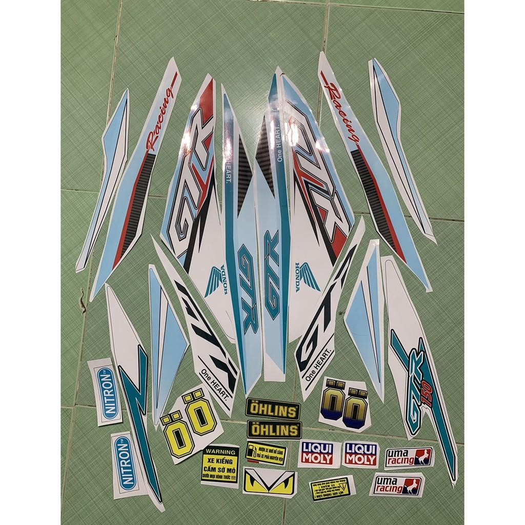 Tem winner 150 GTR trắng xanh cao cấp