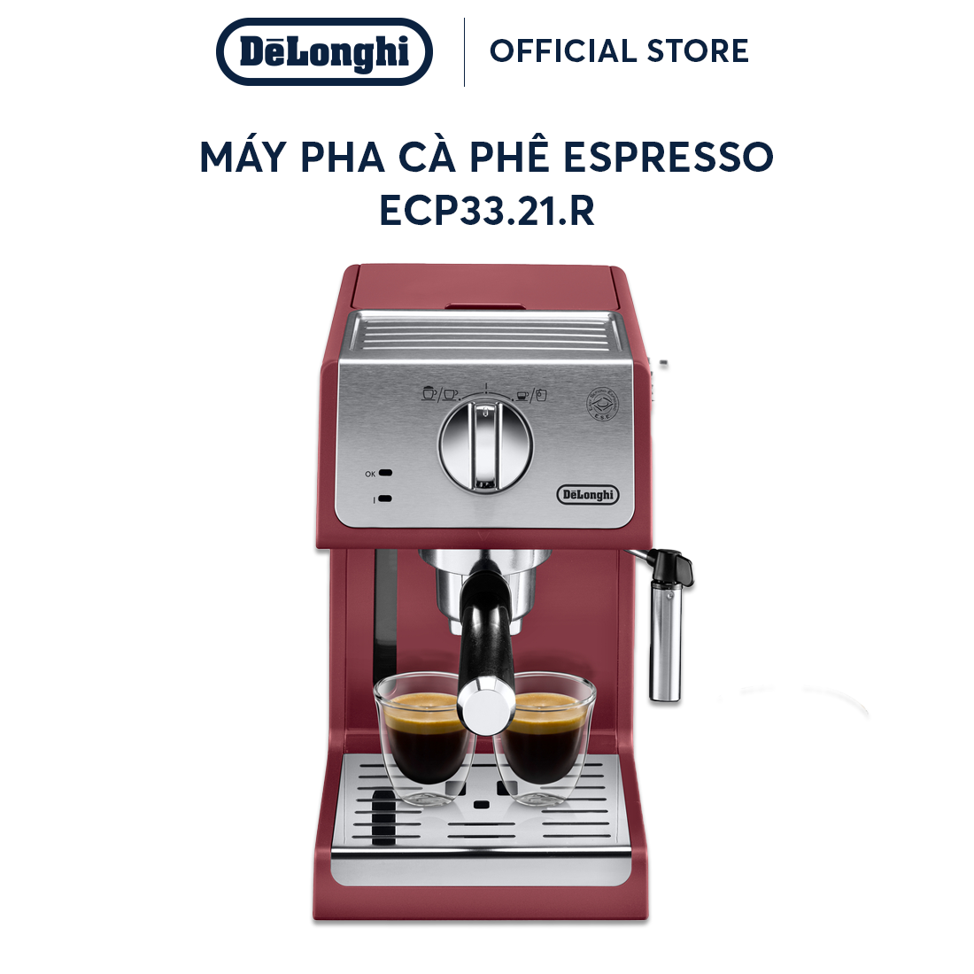 [Hàng chính hãng] Máy pha cà phê espresso DeLonghi Active Line ECP33.21 (R/ BK)
