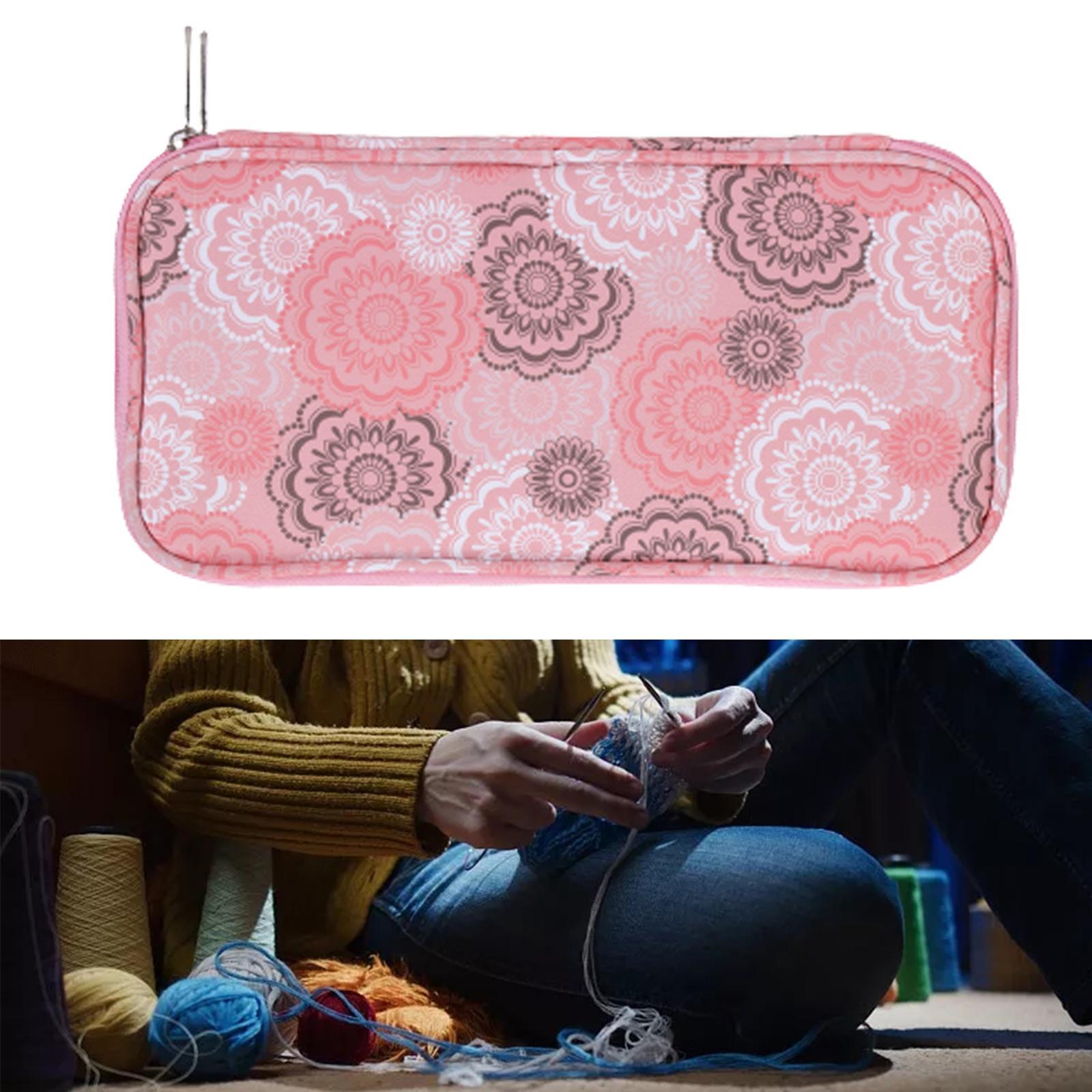 Knitting Storage Bag with Zipper Travel Organizer Empty Knitting Bag