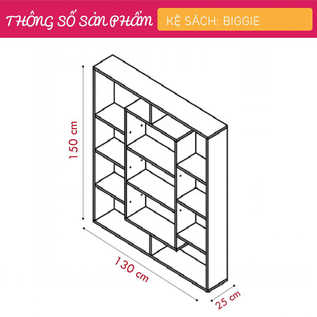 Giá sách hiện đại thiết kế đẹp SMLIFE Biggie