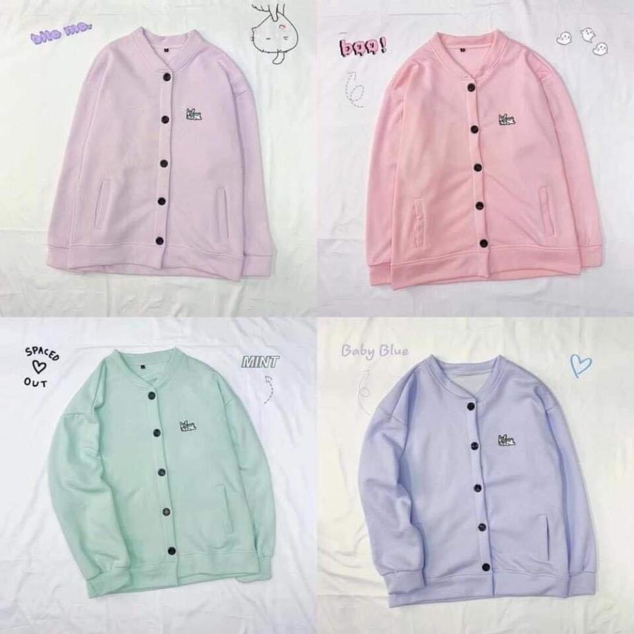 Áo khoác nỉ Cardigan PUPPY LAZY form rộng áo nỉ bông nữ Unisex thời trang kim gia