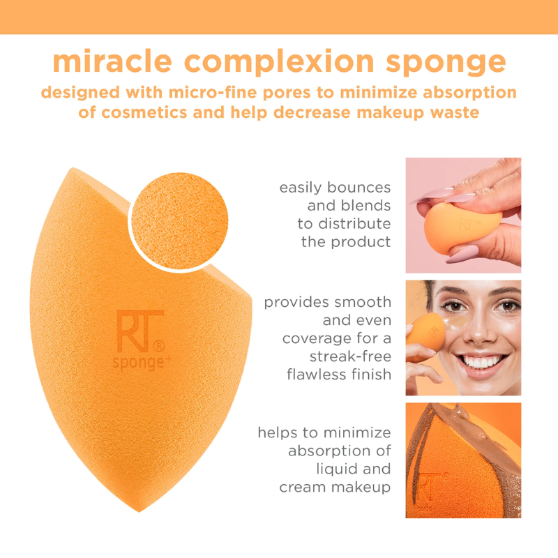 Mút tán kem nền cam Real Techniques miracle complexion sponge