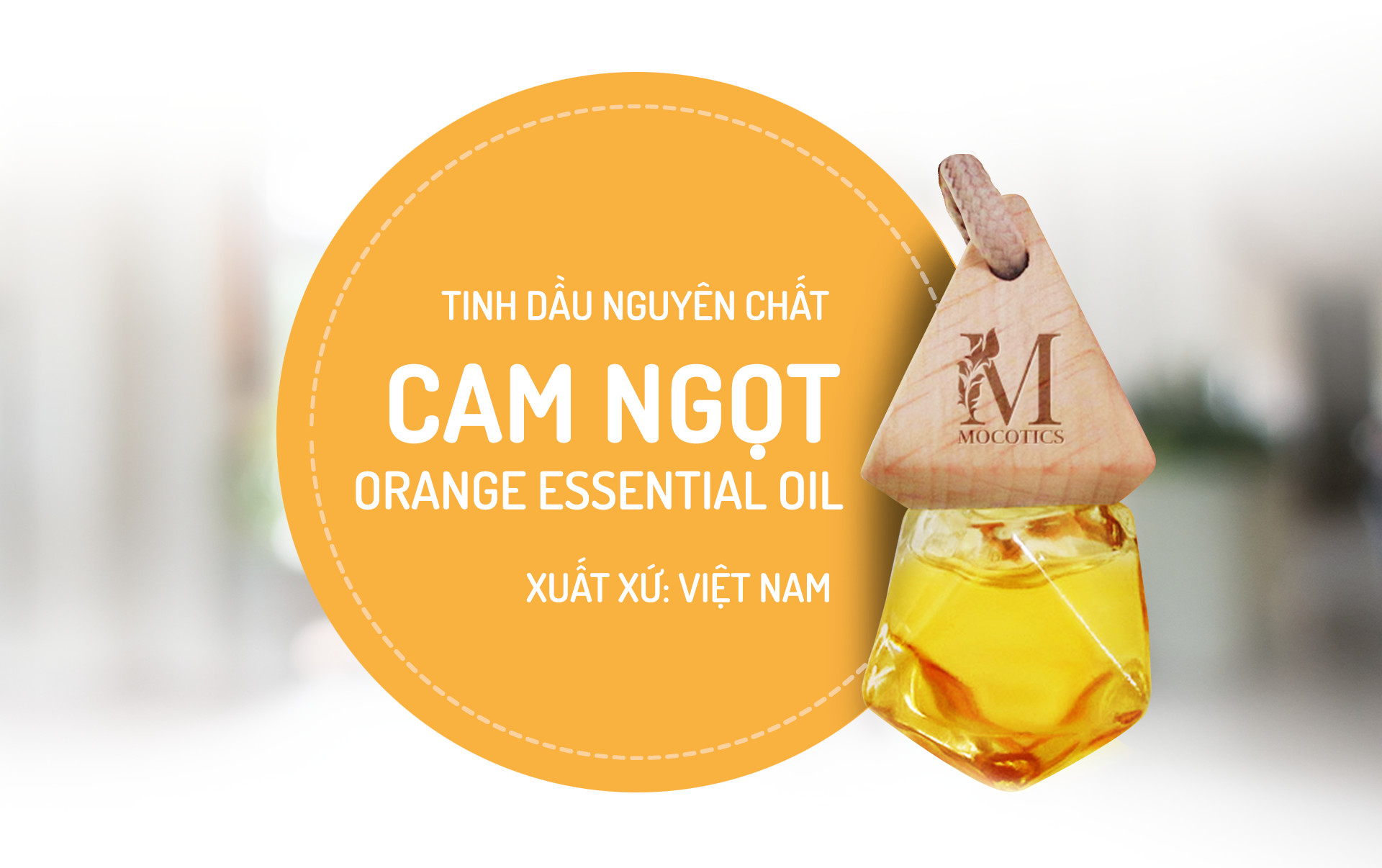 Tinh Dầu Cam Ngọt Treo Xe Ô tô MOCOTICS, Treo Tủ Quần Áo, Giúp Khử Mùi, Thơm Phòng, Chống Say Xe Hiệu Quả