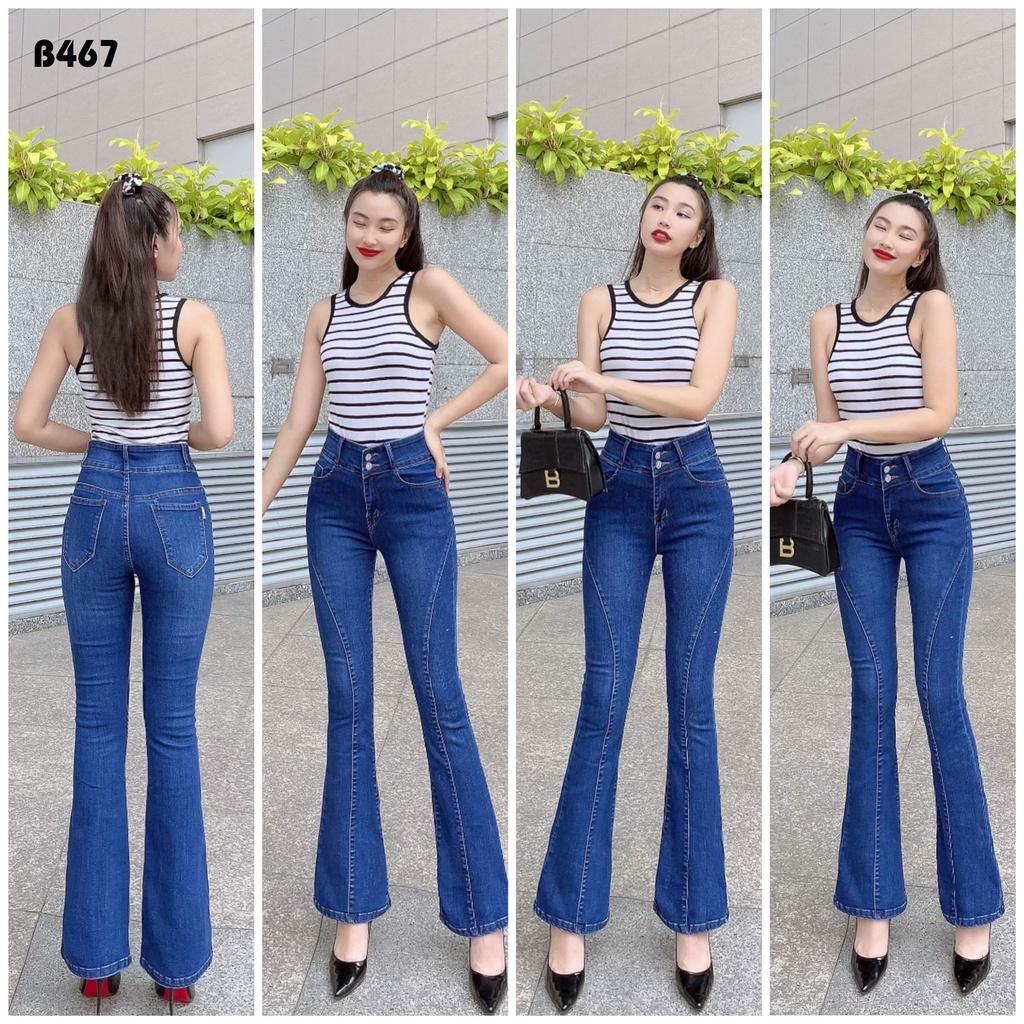 Quần Jeans Nữ Ống Loe Dài l Co Giãn Thời Trang