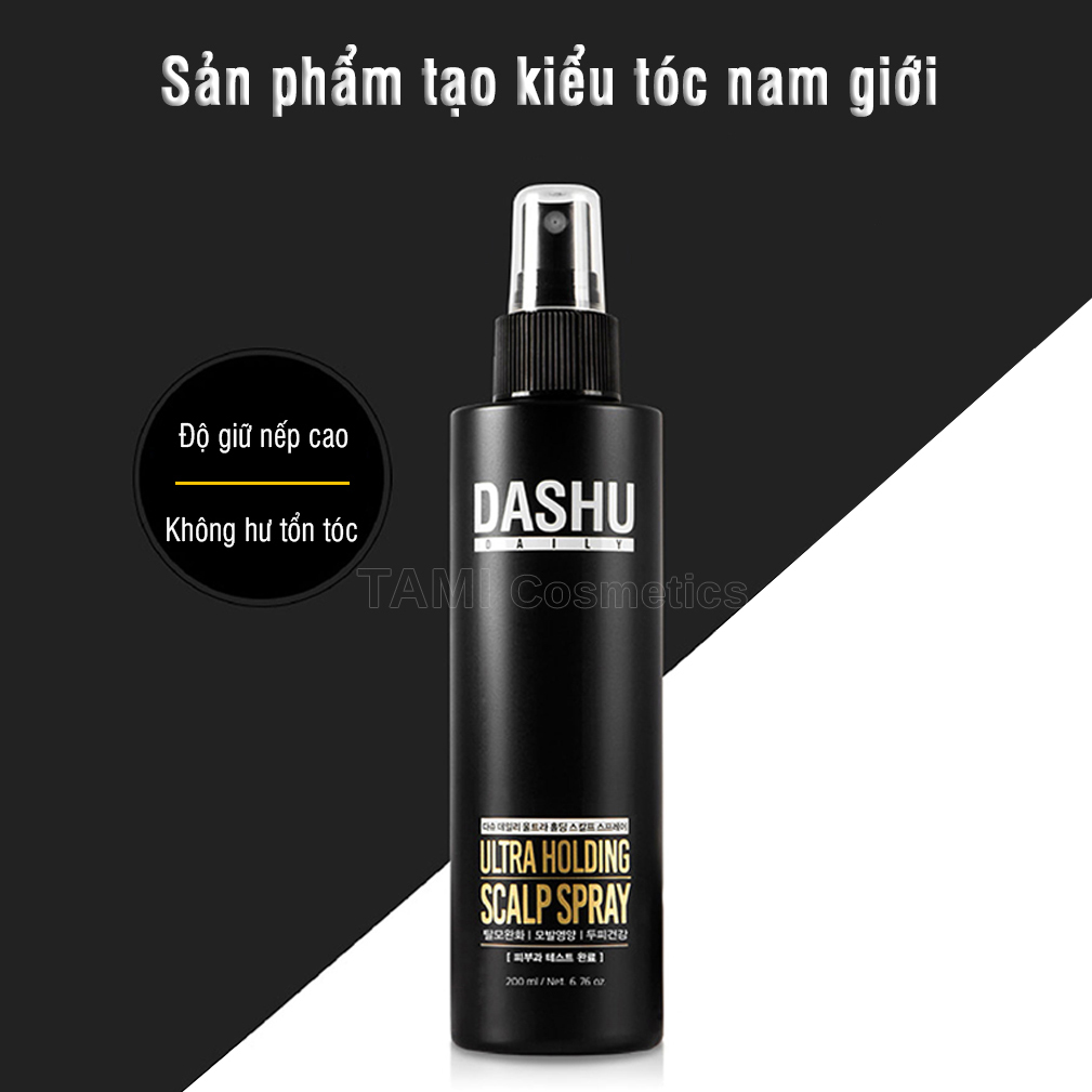 Keo xịt tạo kiểu tóc DASHU Daily Ultra Holding Scalp Spray 200ml giữ nếp lâu, không gây hư tổn tóc, dành cho cả nam và nữ JS-XT02