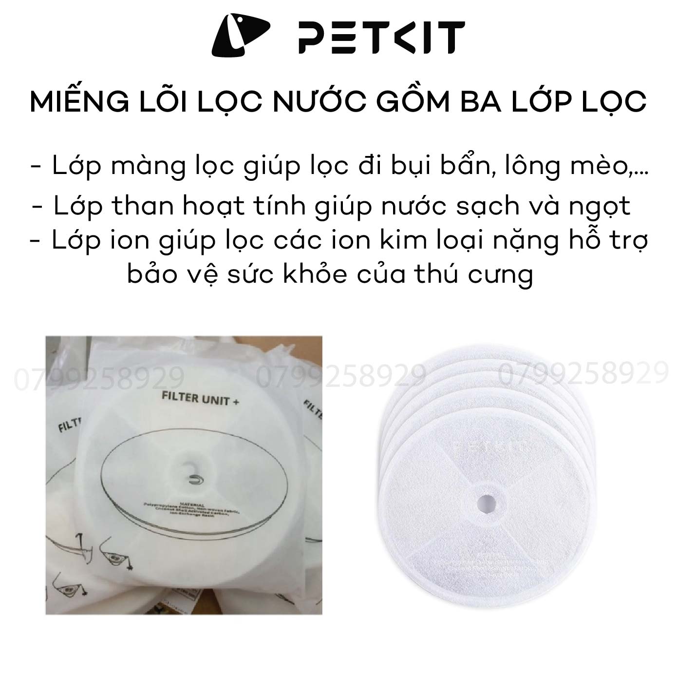 Tấm Lõi Lọc  Nước, Miếng Lọc Nước Cho Máy Petkit Phiên Bản Mới 3.0