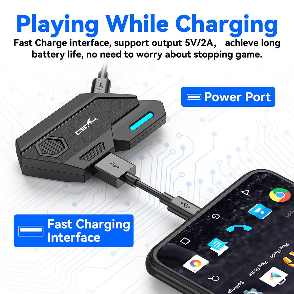 HXSJ P3 Wired Keyboard Mouse Converter Portable Mobile Game Keyboard and Mouse Adapter with 3 USB Ports