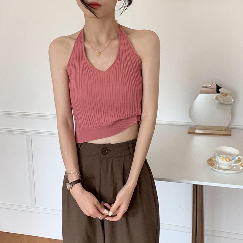 MS248 Áo yếm buộc cổ bo gấu