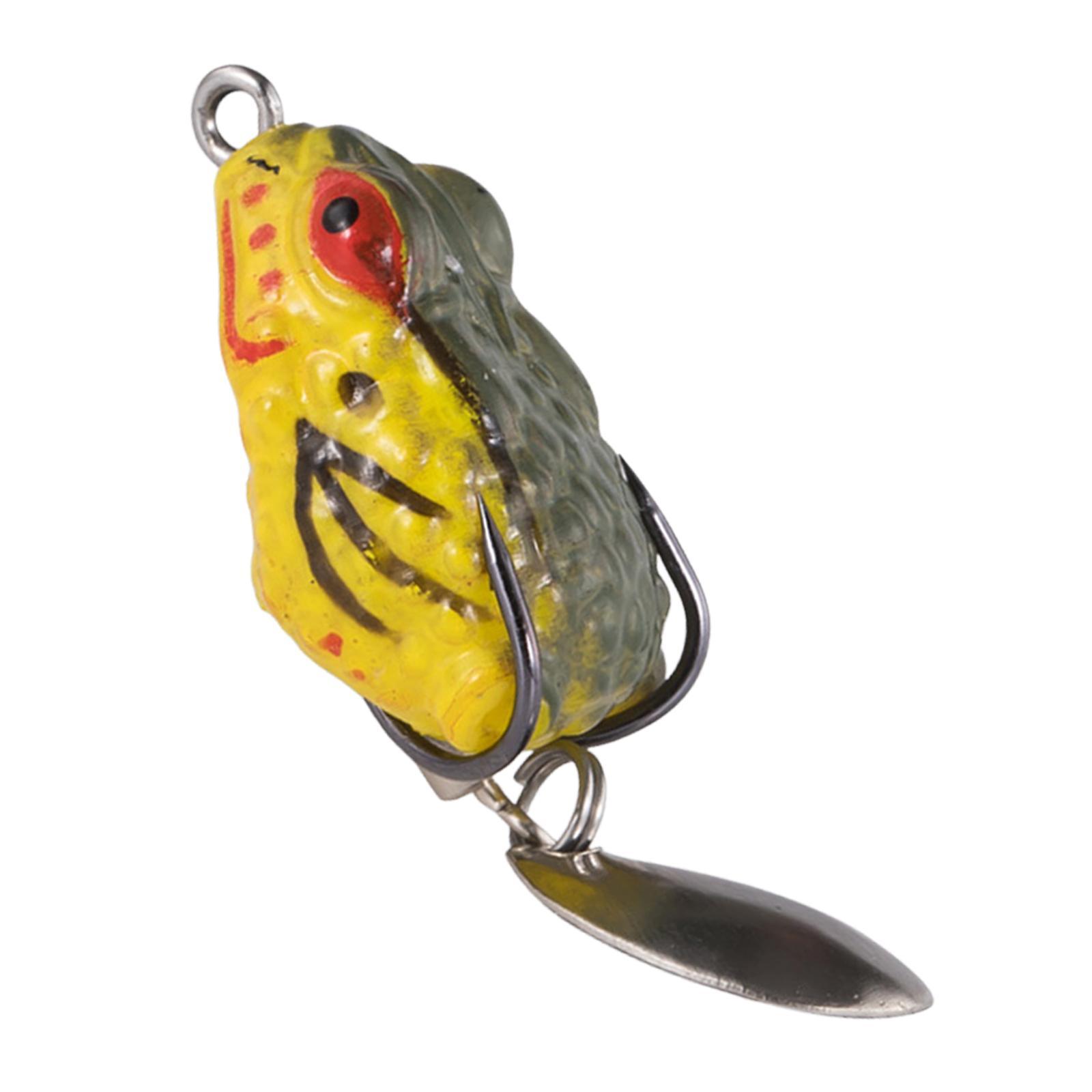 Lure, Frog Lure, Metal Sequin, Silicone Bass Fishing Double Hooks, Fishing Crankbait Lure, Float on Water Lure for Freshwater