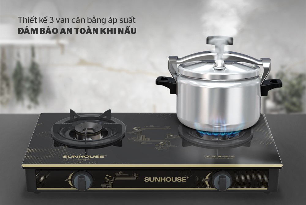 Nồi áp suất Sunhouse SHG9900-04, SHG9900-05, SHG9900-06, Dung tích 4L, 5L, 6L, Chất liệu nhôm nguyên chất bền bỉ, Sử dụng trên bếp gas và bếp hồng ngoại, không dùng được bếp từ - Hàng chính hãng