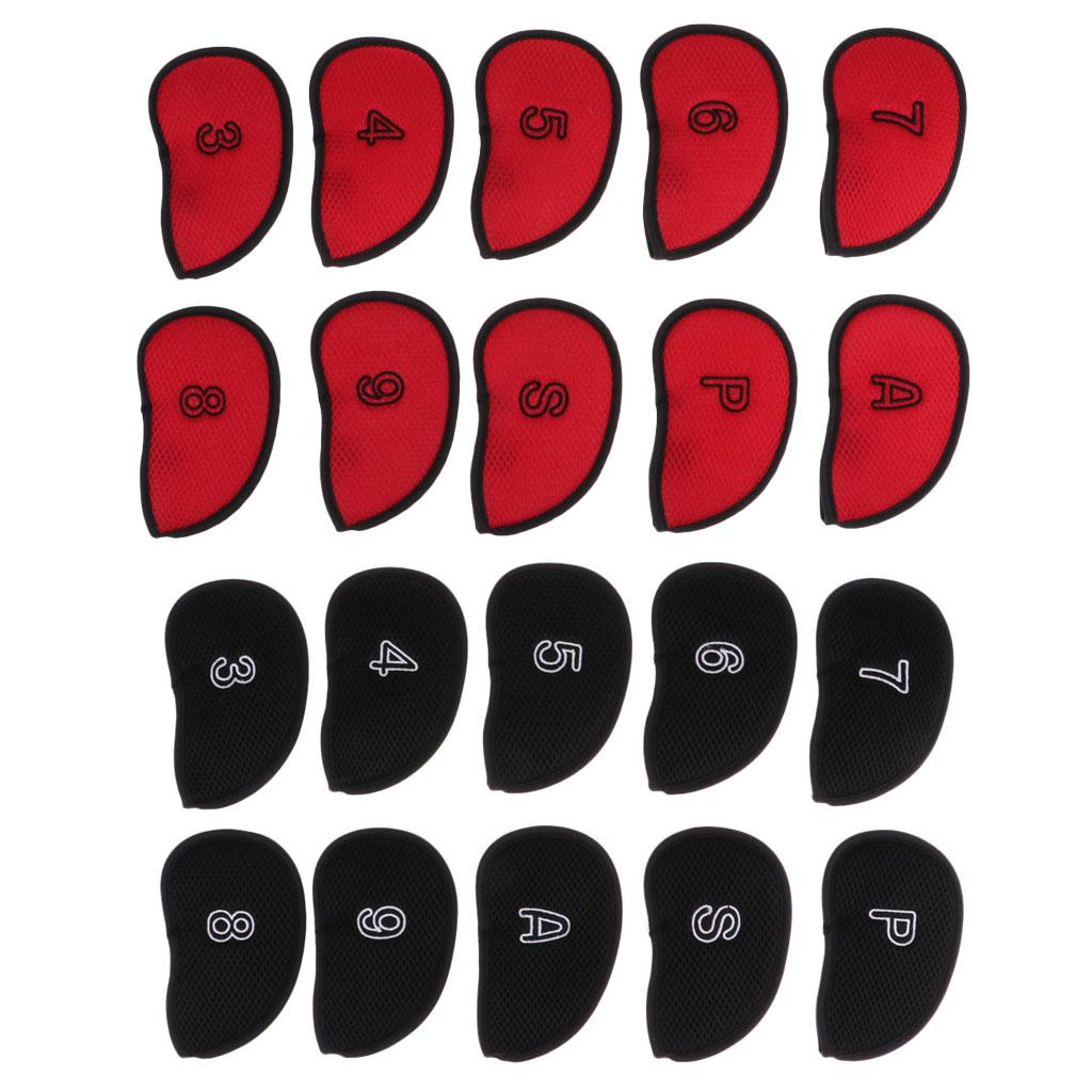 10-Pack Golf Iron Headcovers Wedge Iron Protective Head Cover Golf Accessories for Avid Golfers