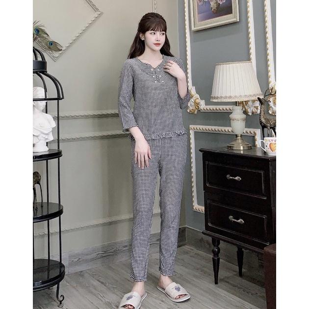 Đồ bộ mặc nhà xinh chất lụa hàn