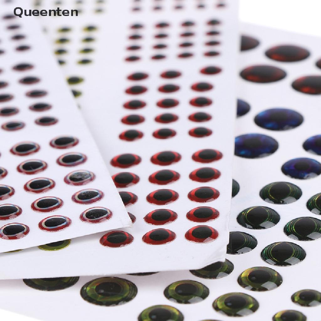 Queenten 183pcs Fish Eye 0.39&quot; 3D 4D 5D Holographic Lure Fish Eyes Fly Tying Jigs Crafts  QT