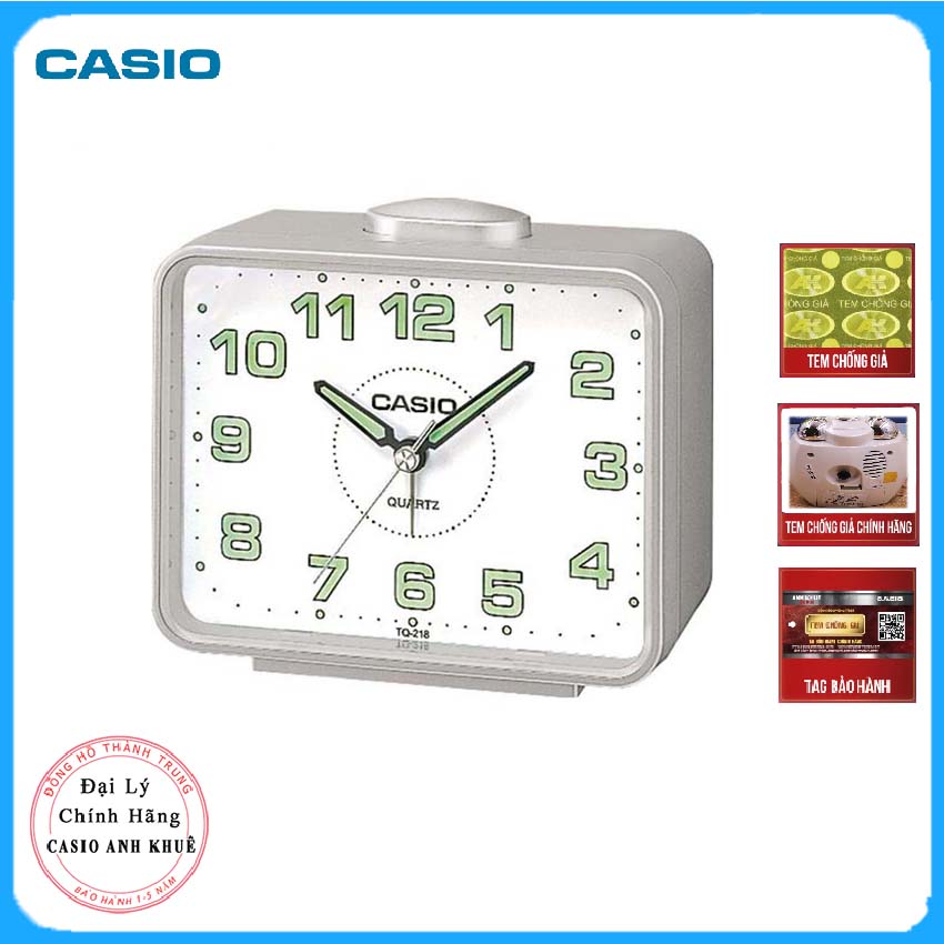 Đồng Hồ Để Bàn Casio TQ-218-8DF Báo Thức - Cỡ To - Kích Thước Vỏ  ( 9 ×10.7 × 6 cm )