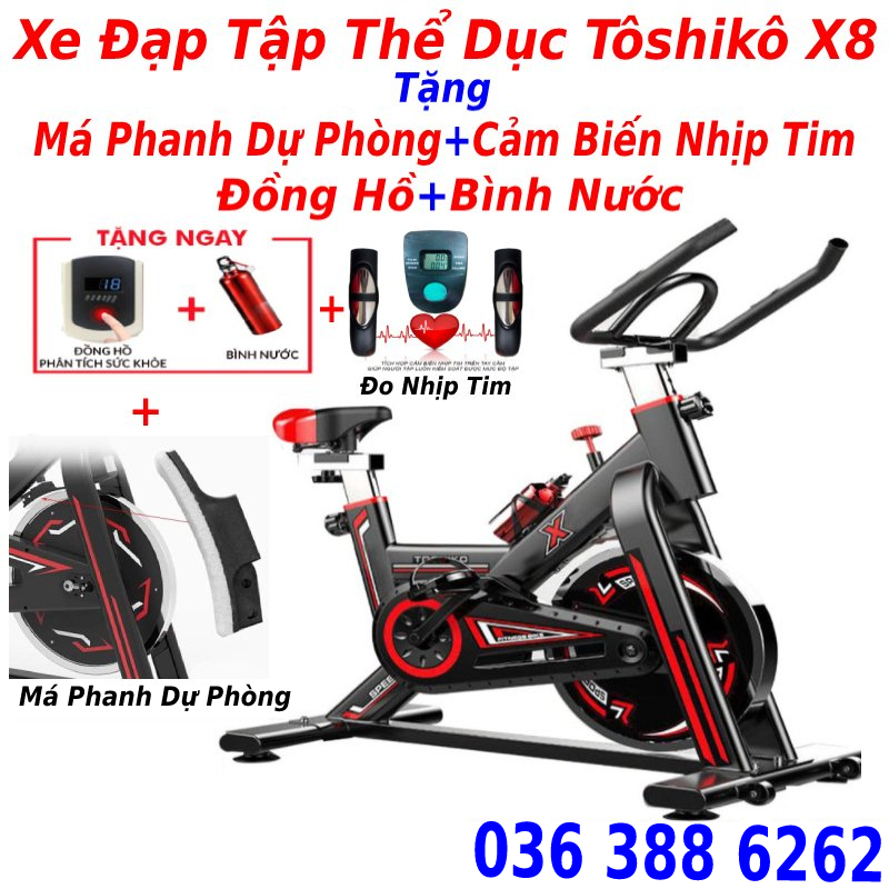 Xe đạp tập thể dục thể thao tại nhà đa năng thế hệ 4.0, khung thép chịu lực 250 kg sơn tĩnh điện 7 lớp, giảm mỡ tăng cơ tăng cường thể lực - tặng kèm máy mát xa 7 cấp độ + đồng hồ đo chỉ số + bình nước thể thao