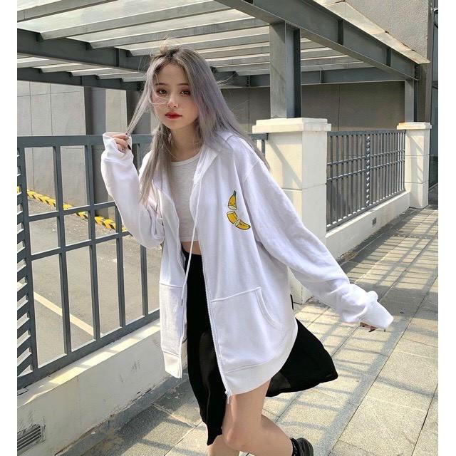 Áo Hoodie UNisex Dành Cho Nam Cho Nữ Cho Cặp Đôi Có Mũ Form Rộng In Hình BANANA