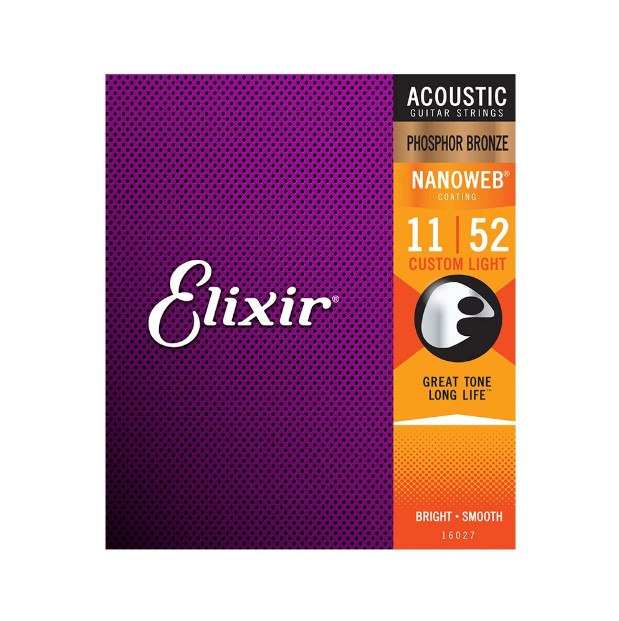 Elixir 16027 - Dây đàn acoustic guitar Elixir cỡ 11- Phosphor Bronze Strings (Kèm móc khóa và pick gảy) - Hàng chính hãng