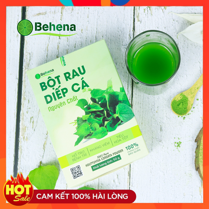 Bột Diếp Cá Nguyên Chất Sấy Lạnh Behena -Công Nghệ Sấy Lạnh-Nghiền Mịn Bằng Cối Đá-Hỗ Trợ Bệnh Tr.ĩ-Ngừa Táo Bón