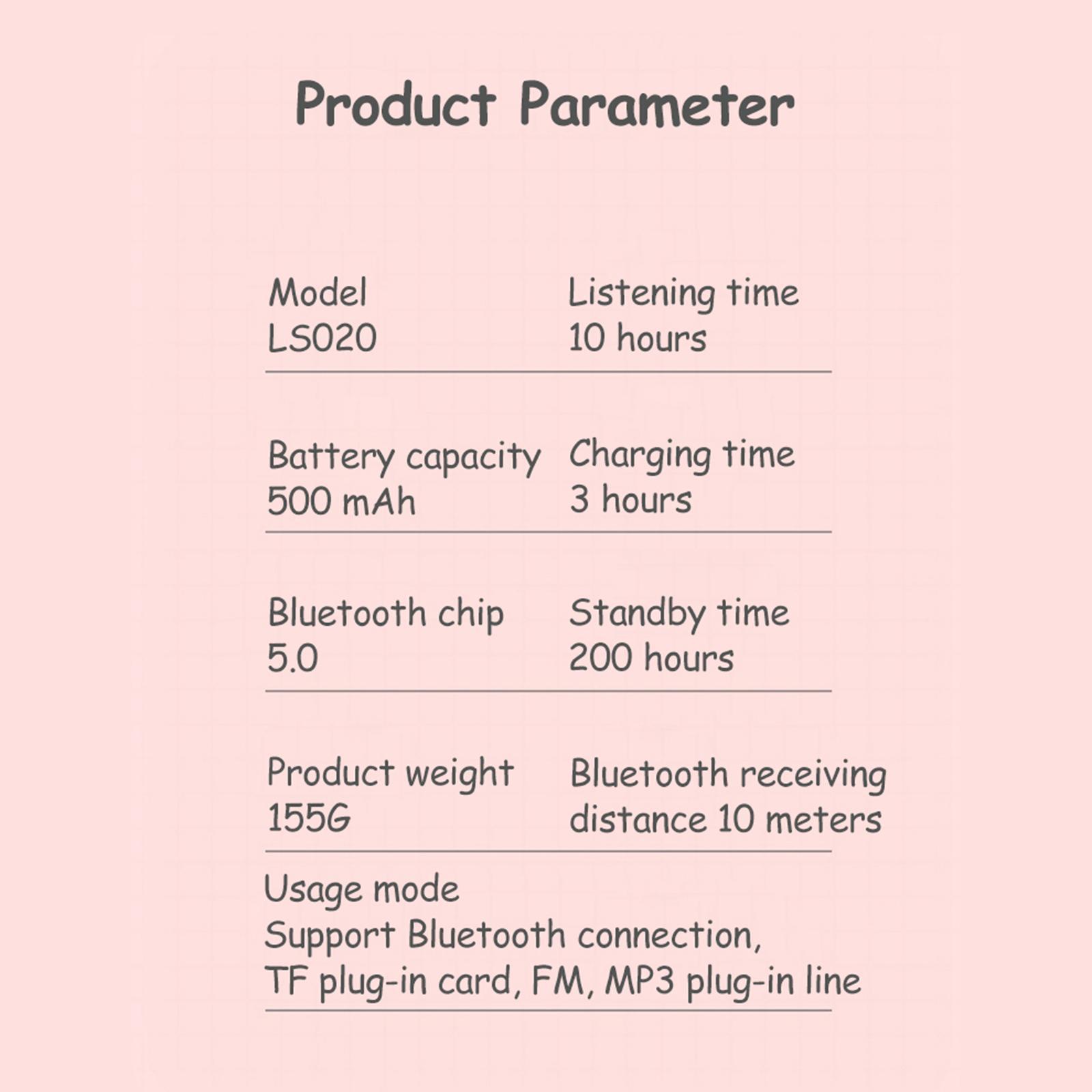 Cat Ear Wireless Headphones LED Light  for Online Teaching PC pink