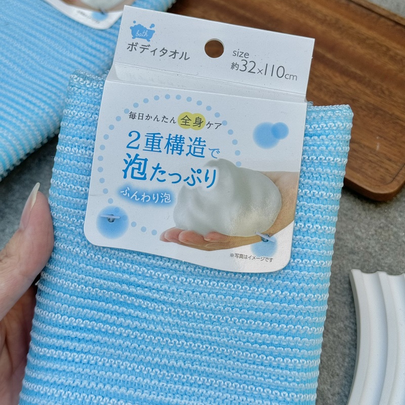 Khăn tắm kỳ lưng tạo bọt mịn 32x110cm - Hàng nội địa Nhật Bản nhập khẩu chính hãng