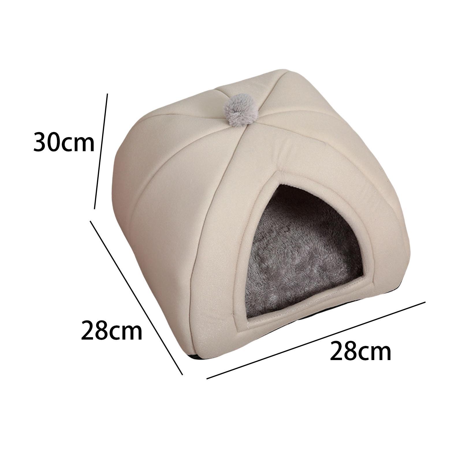Plush Cave Pet Bed Dog Tent Hut Cozy Removable Washable Pad Cat Warm House for Kitten Sleeping Rabbit+Plush Cave Pet Bed Dog Tent Hut Cozy Removable W