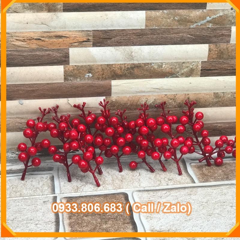 10 Cành quả cherry (sơ ri) xốp trang trí oản tài lộc,giỏ quà bó hoa, vòng nguyệt quế (vpp thịnh phát)