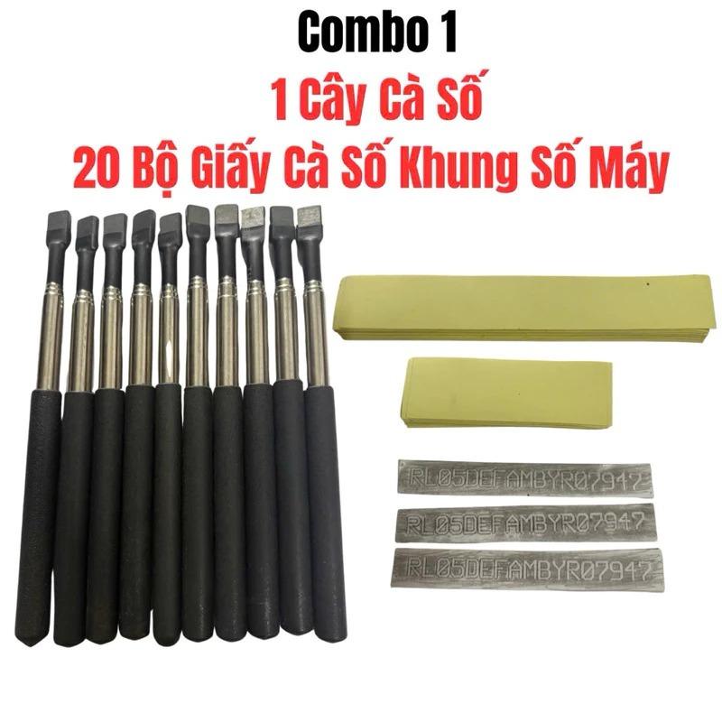 COMBO 1 Dụng Cụ Cà Số &amp; 20 Bộ Giấy Cà Số Khung Số Máy Cắt Sẵn