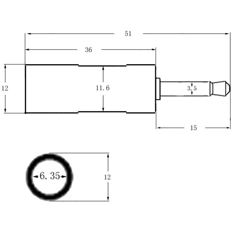 Jack nối chuyển đổi âm thanh hàng chính hãng PKCB chuyển từ 6.5mm sang 3.5mm