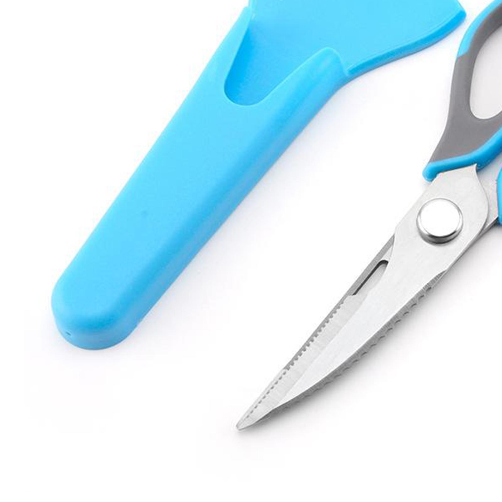 Kitchen Scissors Knife For Fish Chicken Bone Vegetables Cutter Shears Blue