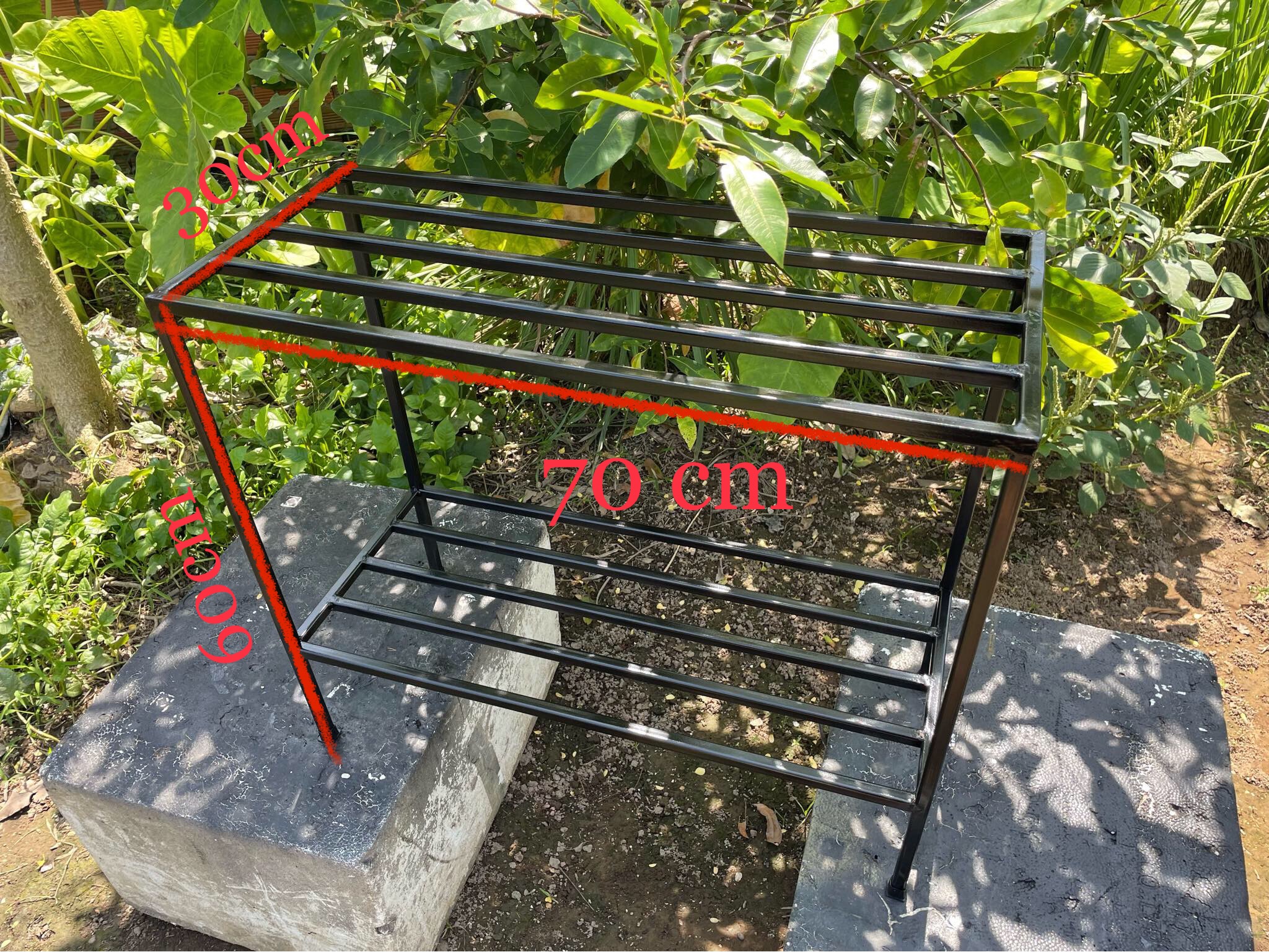 Kệ hồ cá - Kệ kê hồ thuỷ sinh size D70x R30 x Cao 60 (2 tầng)